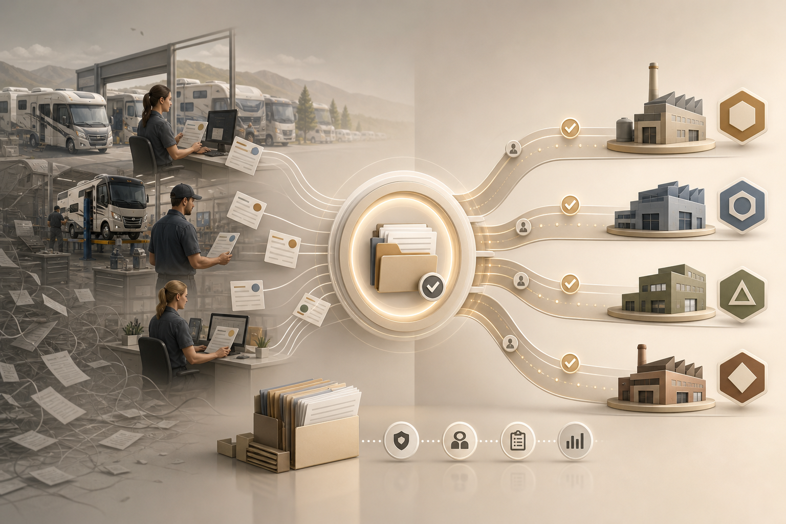 Illustration of a dealer operating dashboard view
